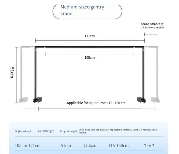 Nero-gantry di medie dimensioni 121cm