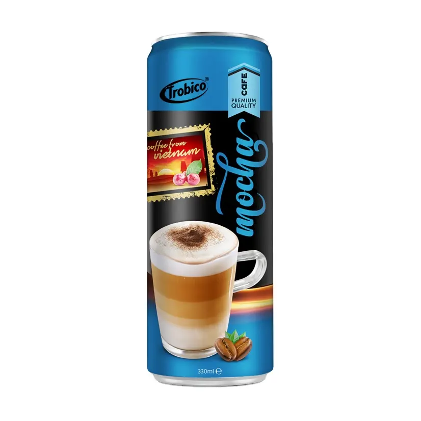 Venta al por mayor de Vietnam 250 ml alu slim puede Mocha café