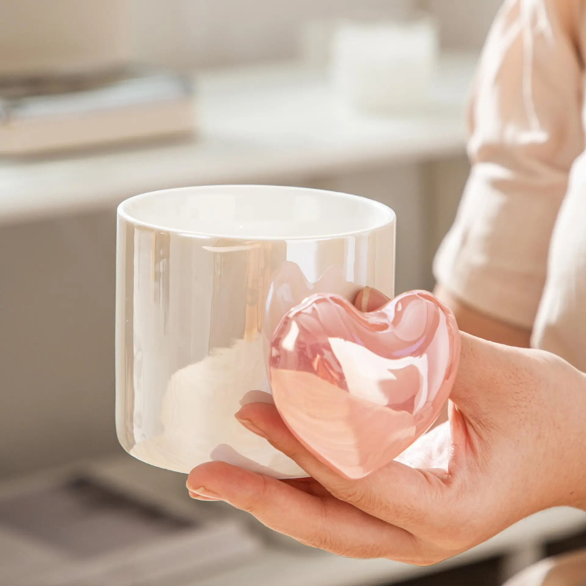 Taza de cerámica con mango en forma de corazón, taza de café de té de la tarde de alta apariencia