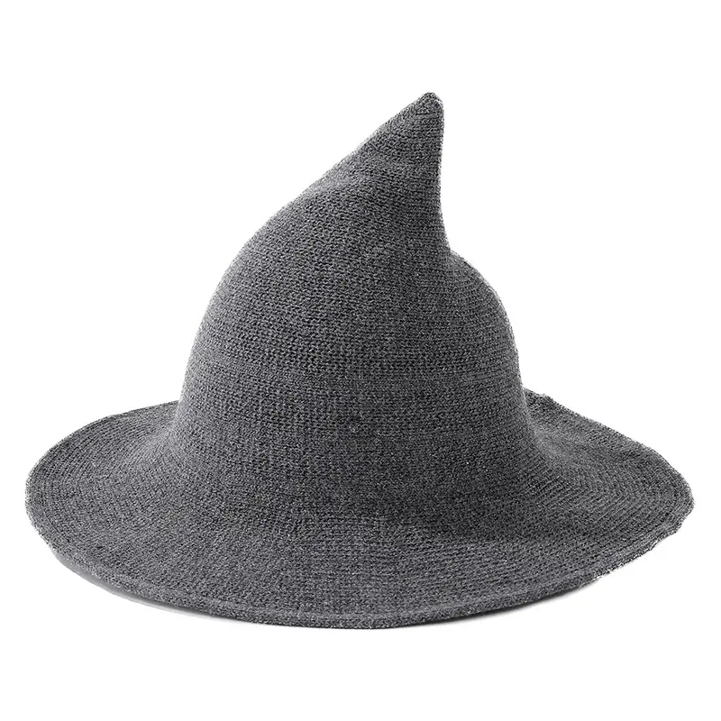 Chapeau cadeau Halloween pour hommes et femmes chapeau de sorcière en laine drôle pour l'hiver