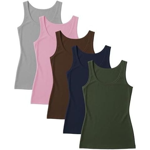 Lot de 5 - Brun tabac, Marine, Gris, Rose tendre, Vert olive