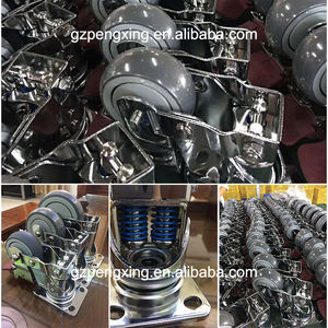 4-Zoll-Lenk rollen Industrie rollen mit Feder AGV feder belastetes Lenkrad mit Stoßdämpfer - Product Image 6