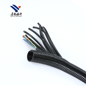 Black PA66 Electric Conduit Tube Thickened Corrugated Plastic with Threaded <strong>Hose</strong> and Opened <strong>Cable</strong> Sheath - Product Image 4