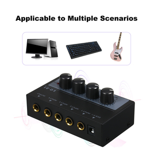 Ultra Baixo Ruído 4 Canais Mixer 4 Entrada 1 Saída DC 5V Portátil Mini Mixer De Áudio Microfone Guitarra Baixo Teclado Misturadores
