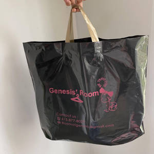 Biodegradable Poly Plastic <strong>Soft</strong> <strong>Loop</strong> <strong>Handle</strong> Shopping Packaging Bag with Custom Print logo - Product Image 6