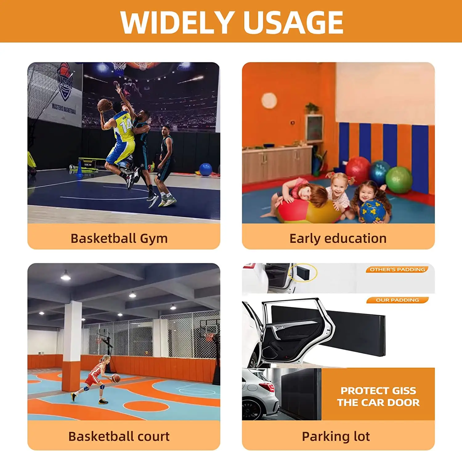 מכירה חמה בהתאמה אישית עמיד למים כדורסל חדר כושר משטחי קיר התעמלות משטחי התעמלות להגנה ריפוד קיר התעמלות