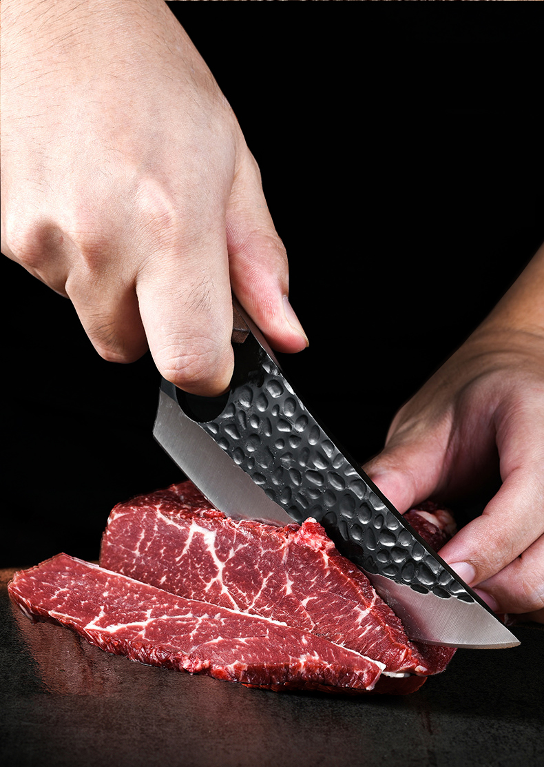 FINDKING Butcher Boning Chef Knife Hand Forged Cleaver Kitchen Knives with Sheath High Carbon Steel Outdoor Cooking Knife