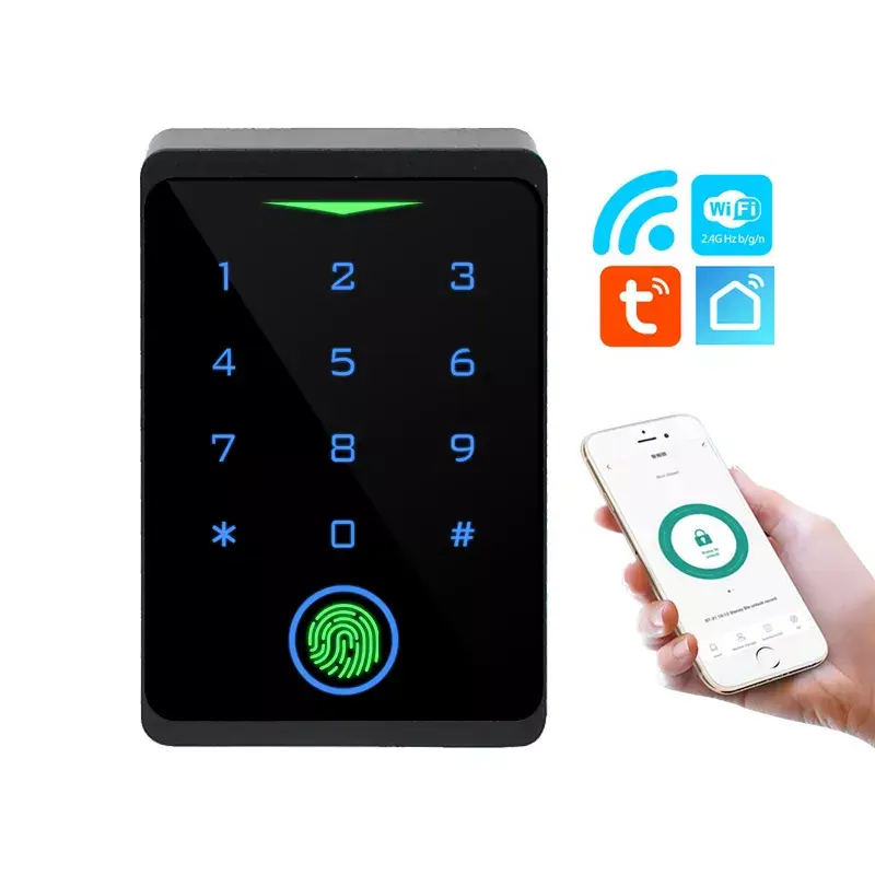 Sistema de Control de Acceso de puerta, teclado independiente, Rfid, tarjeta de huella dactilar, controlador de acceso Wifi, Tuya IP66