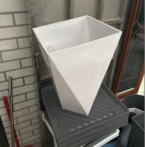 植木鉢プランターホワイトダイヤモンド形樹脂植木鉢 - Product Image 1
