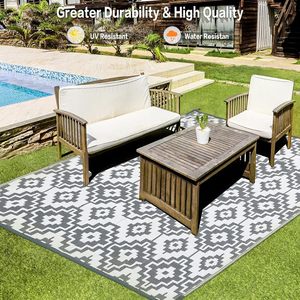 Lớn Có Thể Đảo Ngược Trong Nhà-Ngoài Trời Thảm Nhựa Sàn Ban Công Dã Ngoại Thảm Có Thể Giặt Cho Du Lịch Ngoài Trời Trang Trí Nội Thất Tăng Cường Không Gian Phòng - Product Image 3