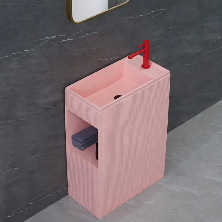 Lavabo de main autoportant en pierre artificielle Meiyani, évier à main avec Surface solide, en résine acrylique