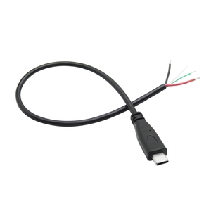 Kısa USB C 4 Pin çıplak tel açık uçlu tel 50cm, 20AWG 5V USB tip C erkek - Product Image 6