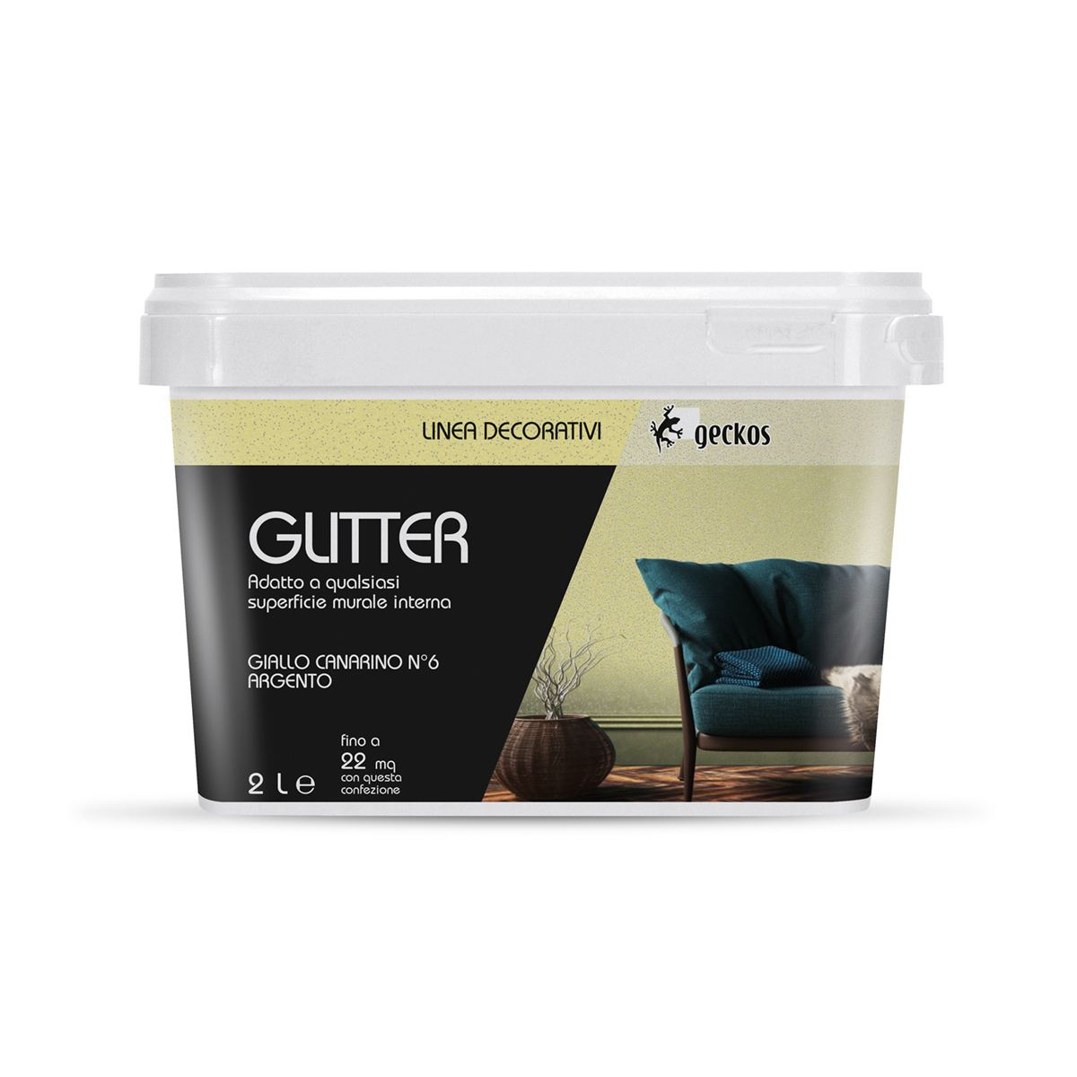 Deco Glitter Argento Giallo Canarino n. 6