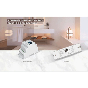 D4-L 4 canali 5A/CH 12-24VDC tensione costante RDM & DMX512 Decoder DMX512 Dimmer digitale PWM DMX per RGB/RGBW striscia di luce - Product Image 5