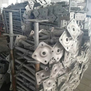 4向可调u型头螺旋千斤顶 | 热浸镀锌脚手架底座千斤顶，用于模板支撑和施工 - Product Image 3