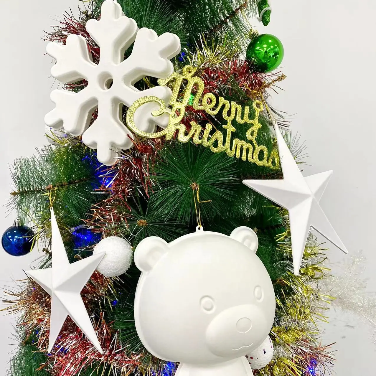 Enfeite de árvore de neve para natal, enfeite de papel eco amigável personalizado para decorações de árvore de natal