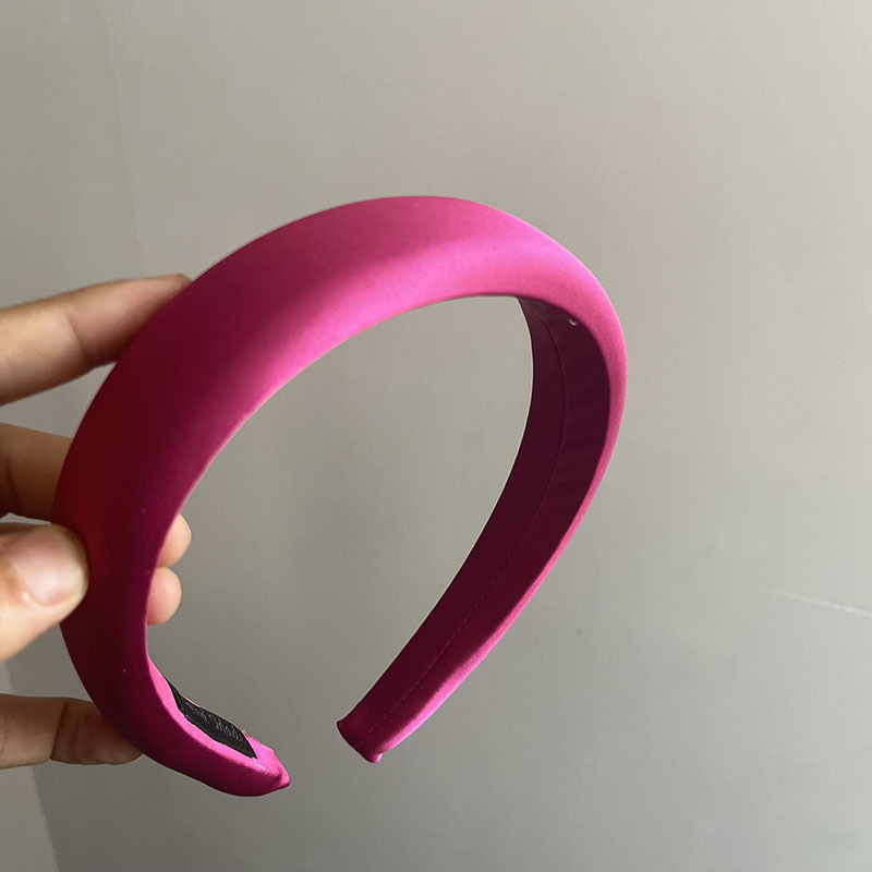 bandeau pour cheveux en soie rose-rouge coloré