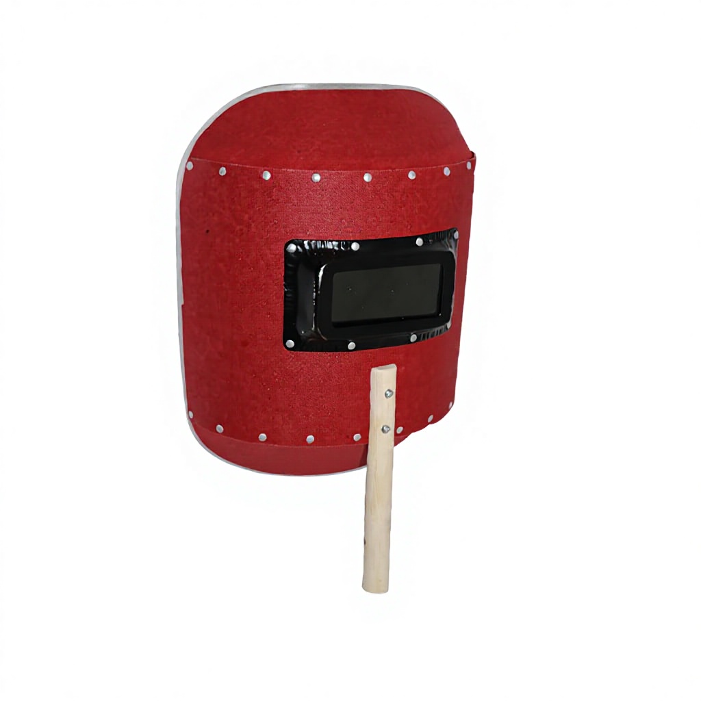 Máscara roja con borde de aluminio, cristal, juego de 5 piezas.