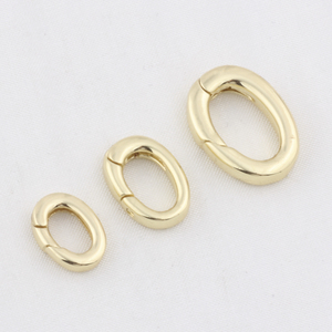 时尚18k镀金黄铜椭圆形推扣登山扣弹簧扣DIY手工饰品制作配件 - Product Image 3