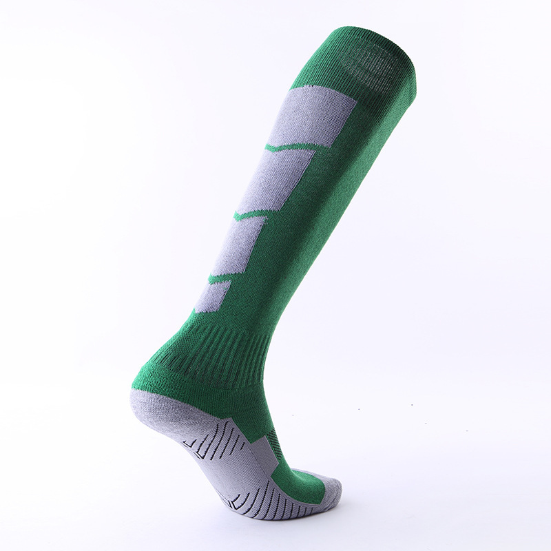 Green gray-football sport socks