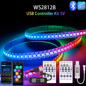 WS2812B Смарт RGB светодиодные полосы комплект синий зуб WiFi музыкальный контроллер индивидуально адресуемый USB DC5V световые струны - Product Image 4