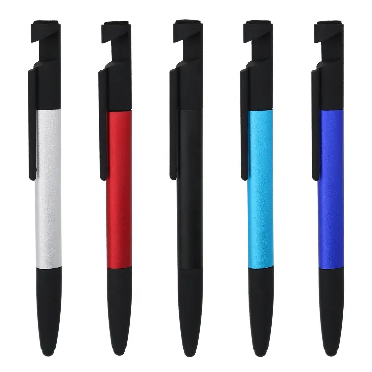6 in 1 cellphone holder ruler screen brush touch stylus screwdriver Multifunction plastic tool pen with logo