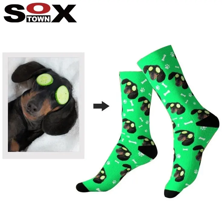 2024 SOXTOWN Low MOQ Blank Sublimation Custom Funny 3D Digital Print Animal Dog Novelty Socks
