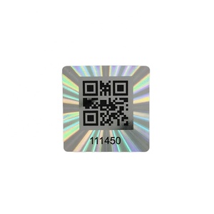 Benutzer definiertes Logo Silber Holo graphischer QR-Code-Aufkleber Einmalige Manipulation Evident Labels Authentisches Laser-Sicherheits etikett mit einzigartiger Nummer - Product Image 1