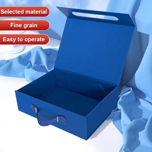 Recyclable Luxury Magnetic Boxes Orange Large Cardboard Gift Boxes With <strong>String</strong> <strong>Handle</strong> - Product Image 3