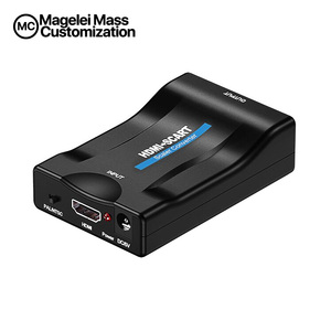 Nueva llegada logotipo personalizado 1080P HDMI de salida Scart adaptador HDMI a SCART Convertidor para HDTV, STB VHS PS3 xbox