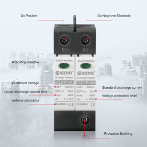 อุปกรณ์ป้องกันไฟกระชากแบบสัมผัสชนิด T2 500V-800V DC PV อุปกรณ์ป้องกันฟ้าผ่า40KA เสา IMAX 2P 3P 4P - Product Image 5