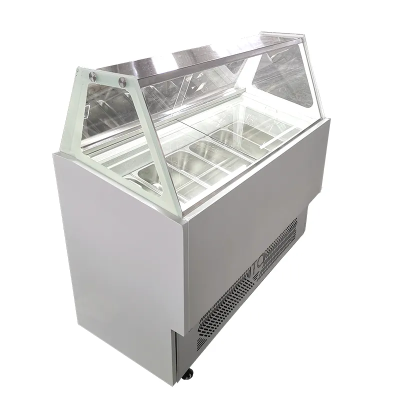 Congelador de exhibición de helados comercial Refrigerador Italiano Gelato Showcase Congelador de exhibición para helados