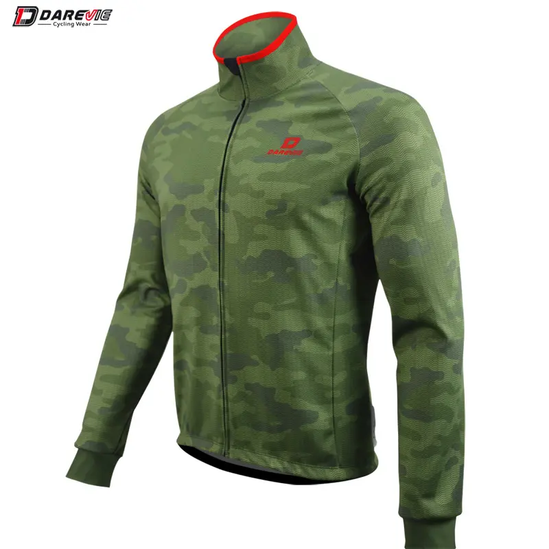 Darevie a prueba de viento/cálido abrigo de invierno térmico chaqueta de ciclismo chaquetas de hombre polar personalizado hombres camuflaje con soporte de celosía teñido