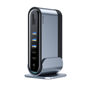 Workstation 17 in 1 Three-screen Different Display Multi-function Type-C HUB Docking Station (EU) - Product Image 1