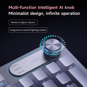 Membrana impermeable desmontable con cable de 98 teclas Teclado de sensación mecánica Luz RGB PBT Carácter lateral Teclas brillantes con perilla de pantalla - Product Image 3