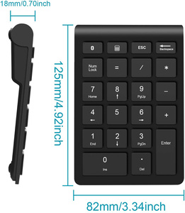 Alfombrilla numérica inalámbrica, teclado numérico inalámbrico, 22 teclas, Mini contabilidad financiera, almohadilla numérica recargable para ordenador portátil de escritorio - Product Image 4