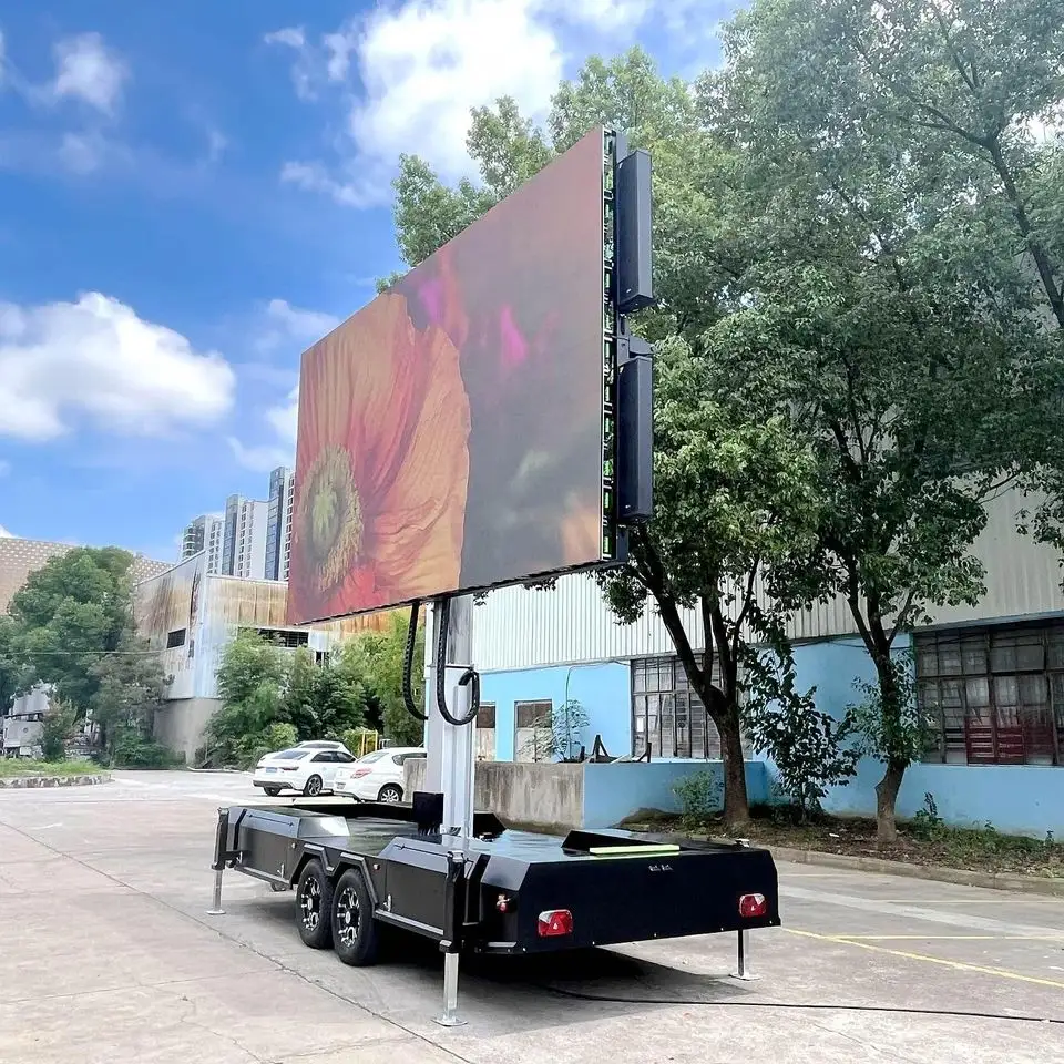 P3.91 layar led bergerak display led luar ruangan tahan air untuk panel iklan truk