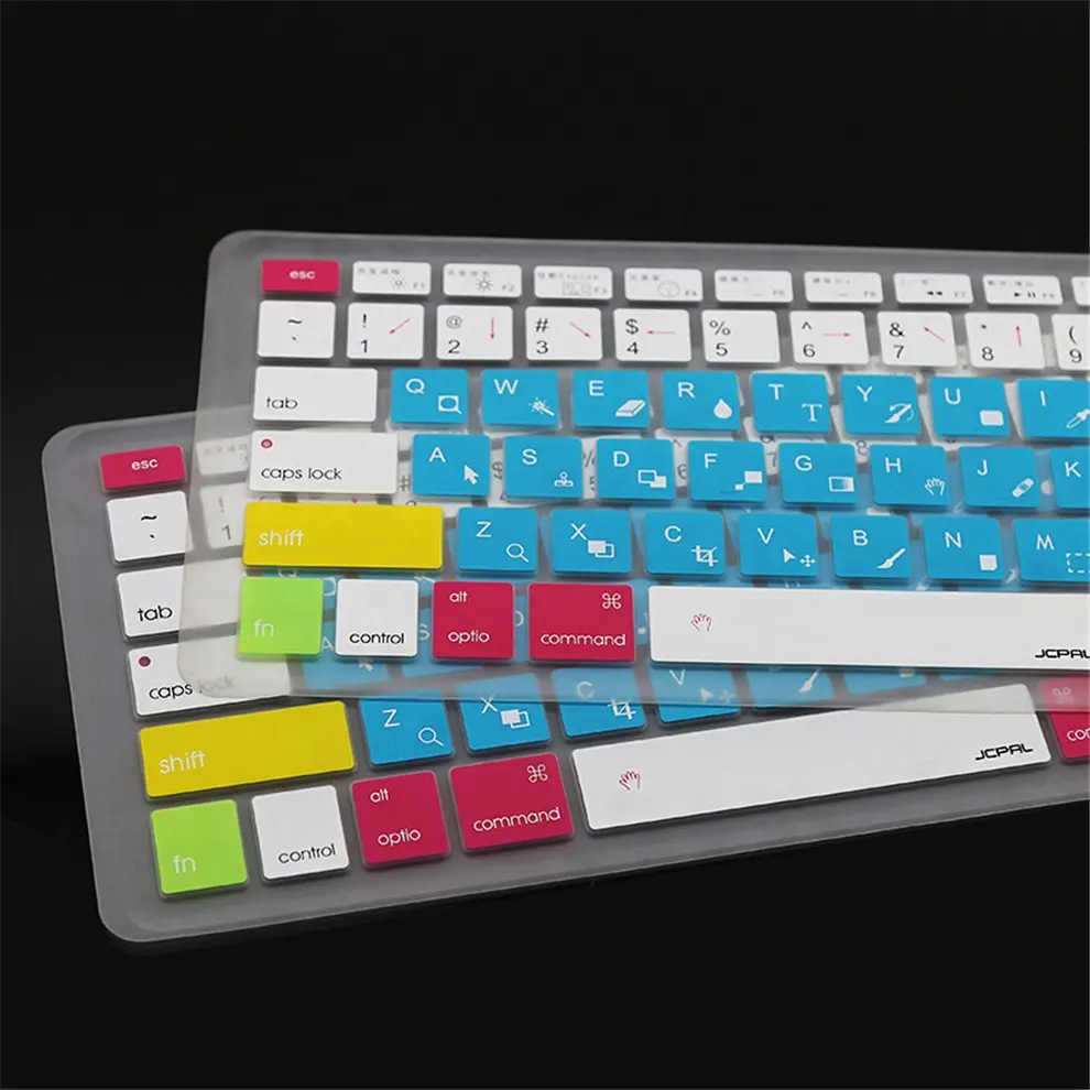 Protector de piel de silicona con cubierta antipolvo para teclado colorido con idioma personalizado