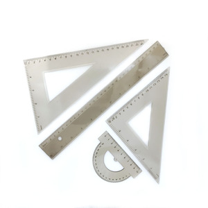 Fabrika fiyat 4 adet plastik Set iletki kare 30CM düz cetvel üçgen cetveller okul kullanımı için - Product Image 2