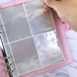 Özel Logo severler 100 zarf para tasarrufu meydan gevşek yaprak bütçe Binder A5 PU deri depolama kitap ile Kawaii PVC kapak