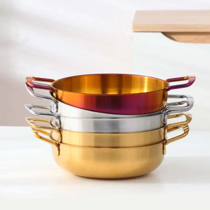 Kitchen accessories Golden Stainless steel cookware seafood noodles soup stock pot