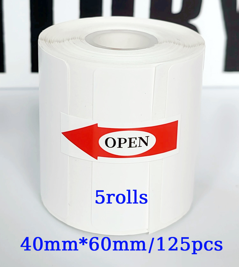 ฉลาก 5 ม้วน ขนาด 40 มม.*60 มม.