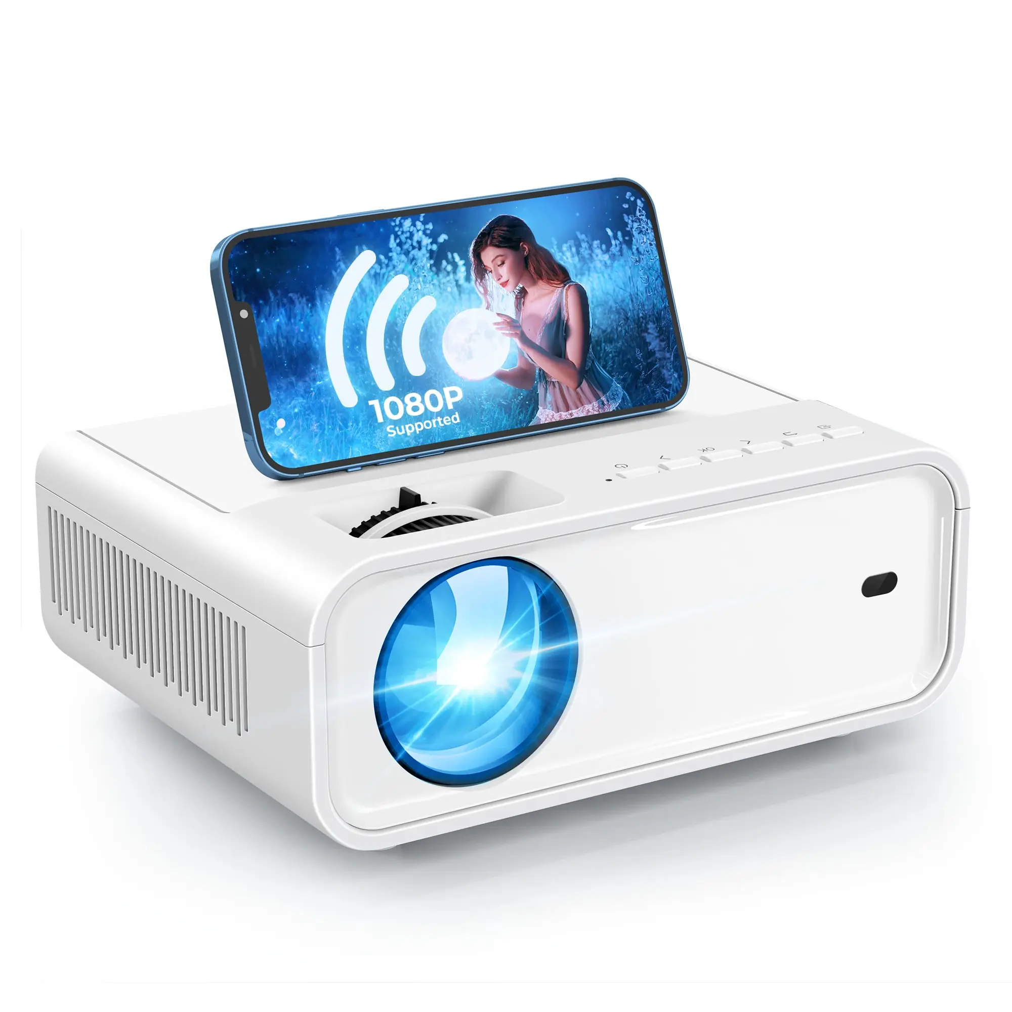 Videoproiettore WiFi 2600 lumen Mini proiettore supporto portatile 1080P Full HD Multimedia