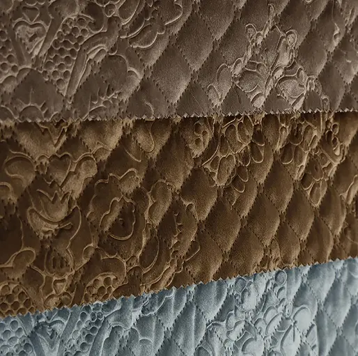 soft high quality embossed velvet for sofa upholstery