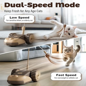Tüy teaser silikon kuyruk kedi için 360 derece dönen interaktif şişeleme fare oyuncak - Product Image 4