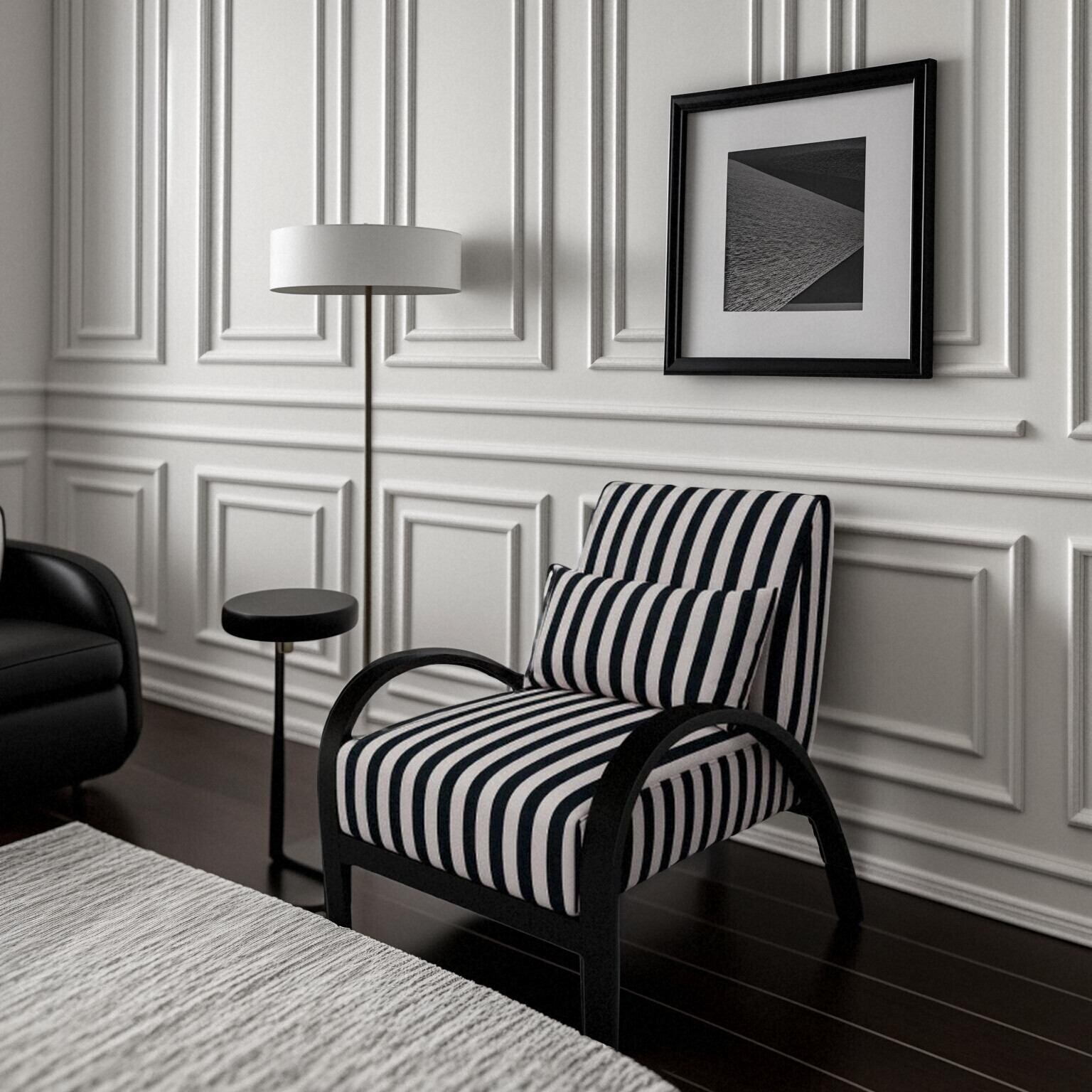Black and white striped carbon steel feet