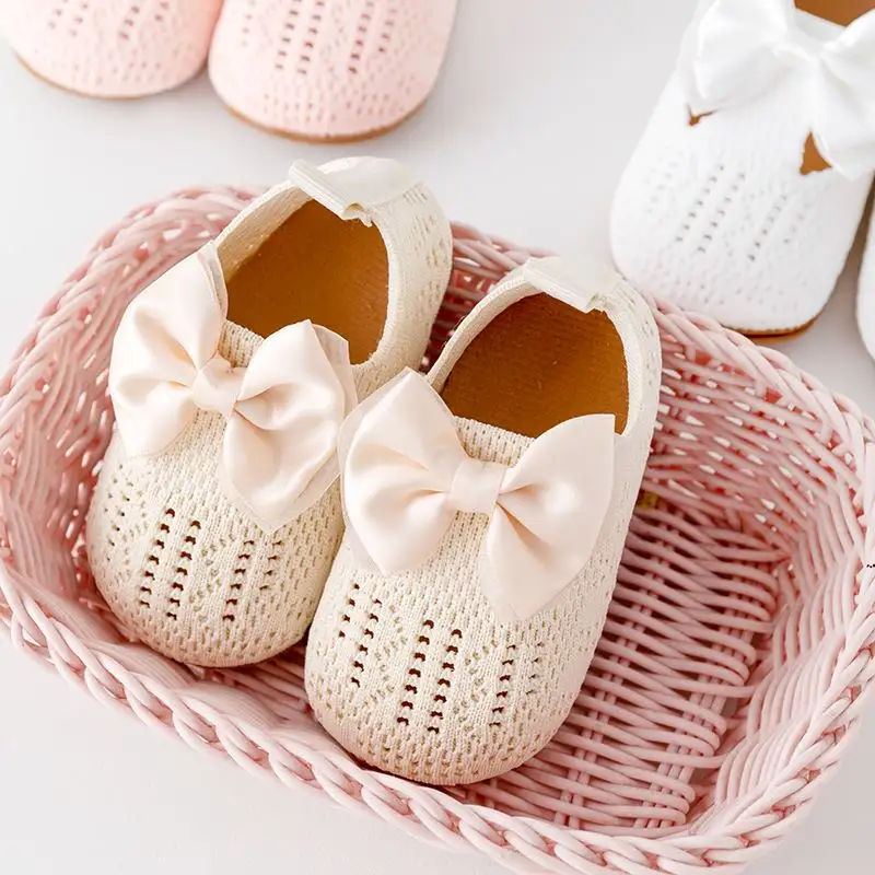 Moda rahat bebek kız prenses ayakkabı nefes örgü yumuşak kauçuk taban ilkbahar yaz sonbahar ayakkabı 0-18 ay
