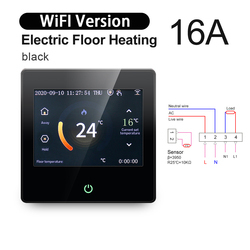 Black WiFi Electric Floor Heating