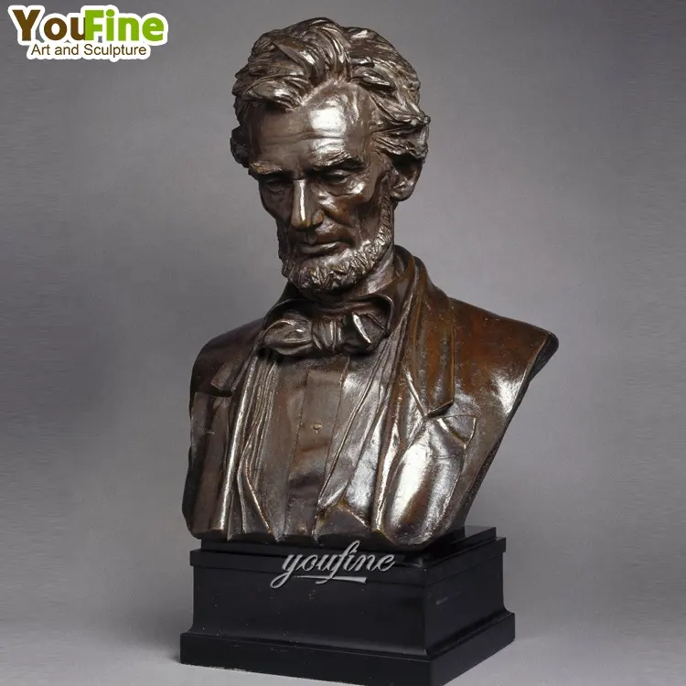 Chất lượng cao nổi tiếng Abraham Lincoln Đồng bức tượng bán thân điêu khắc