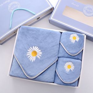 Youthful Pie <strong>Daisy</strong> Set Quick-Dry Bath <strong>Towel</strong> with Embroidered Chest Wrap Enlarged Thickened Couple Edging Gift - Product Image 4
